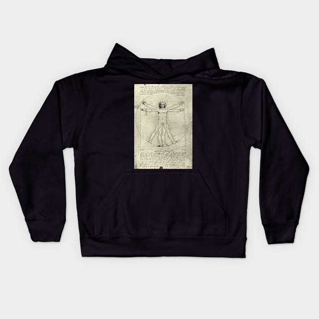 Vitruvian Man by Leonardo Da Vinci, Circa 1490 Kids Hoodie by artfromthepast